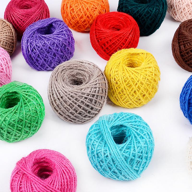 Color Hemp Rope Diy Hand-Woven Decorative Retro Style Photo Clip Jute Rope 50 Meters
