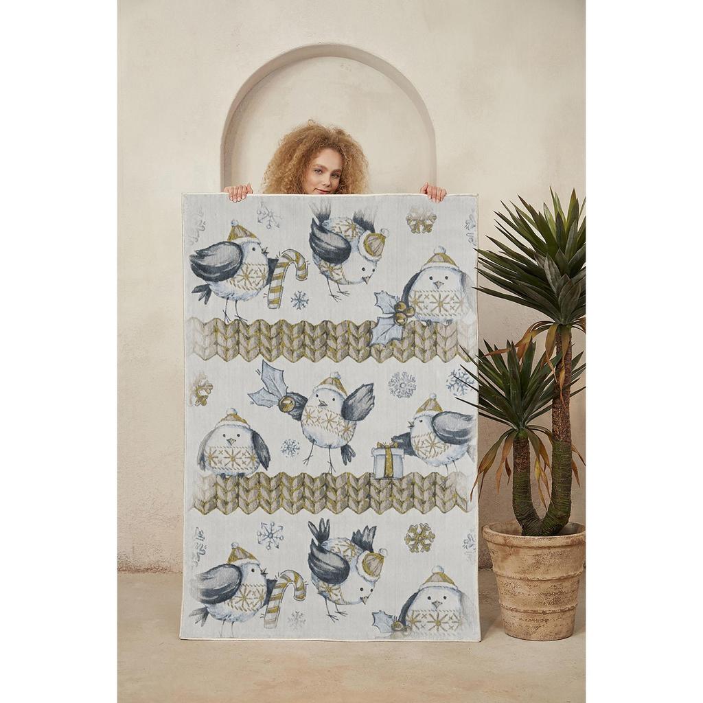Dekorativer rutschfester Kinderteppich mit Vogelmuster, spezielles Design, dünner, waschbarer Teppich