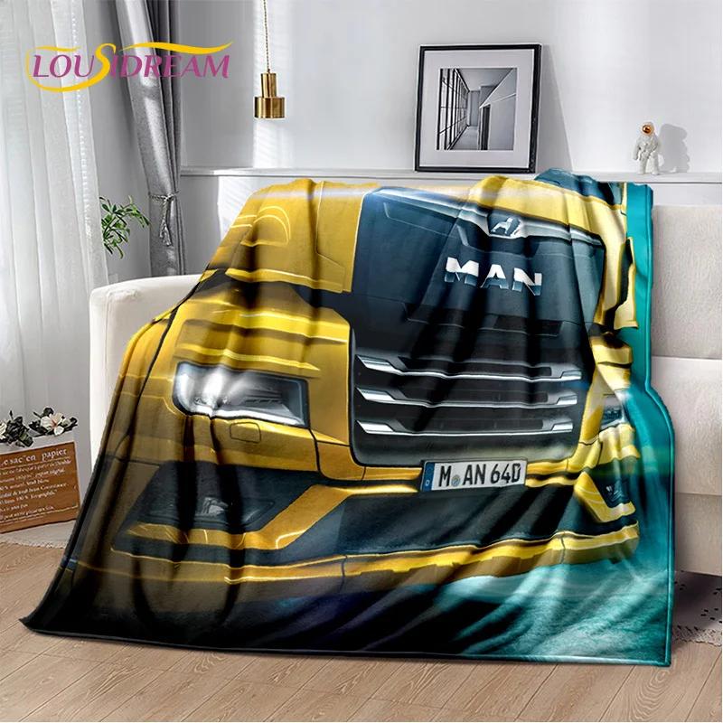 HD Man Truck Lorry 3D Printing Soft Flannel Blankets,Throw Blanket Comfortable Blanket for Picnic Beds Sofa Home Bedroom Gifts