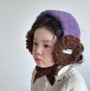 New Korean Kids Ear Muffs Winter Plush Tie-Back Ear Warmers Color Block Knitted Ear Covers for Girls Warm Fleece Headband