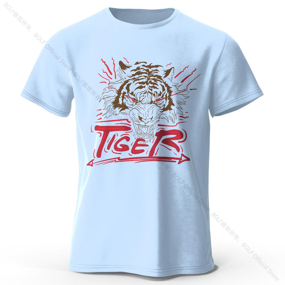 Cultural Tiger Motif Printed 100% Cotton T-Shirt, Soft & Comfortable Round Neck Short Sleeve Tee for Men & Women