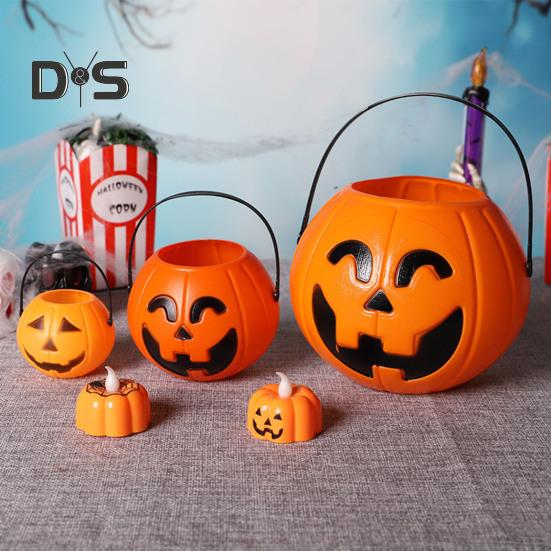 Halloween-Süßigkeiten-Eimer, Süßes oder Saures, Kürbis-Eimer, Aufbewahrungskorb, tragbare Halloween-Süßigkeiten-Schüssel, Kinder-Snackhalter für Partygeschenke
