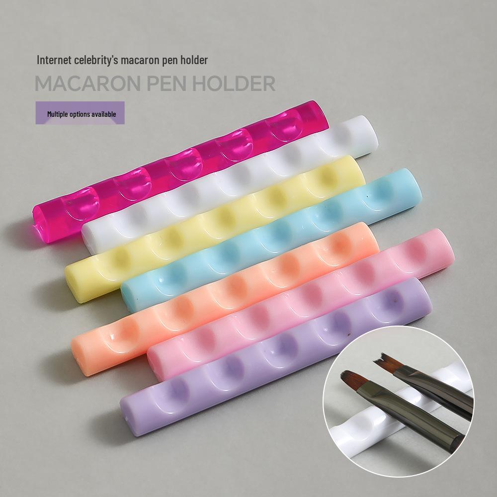 

Translucent White Acrylic Nail Art Brush Holder with Grooved, Minimalist Design