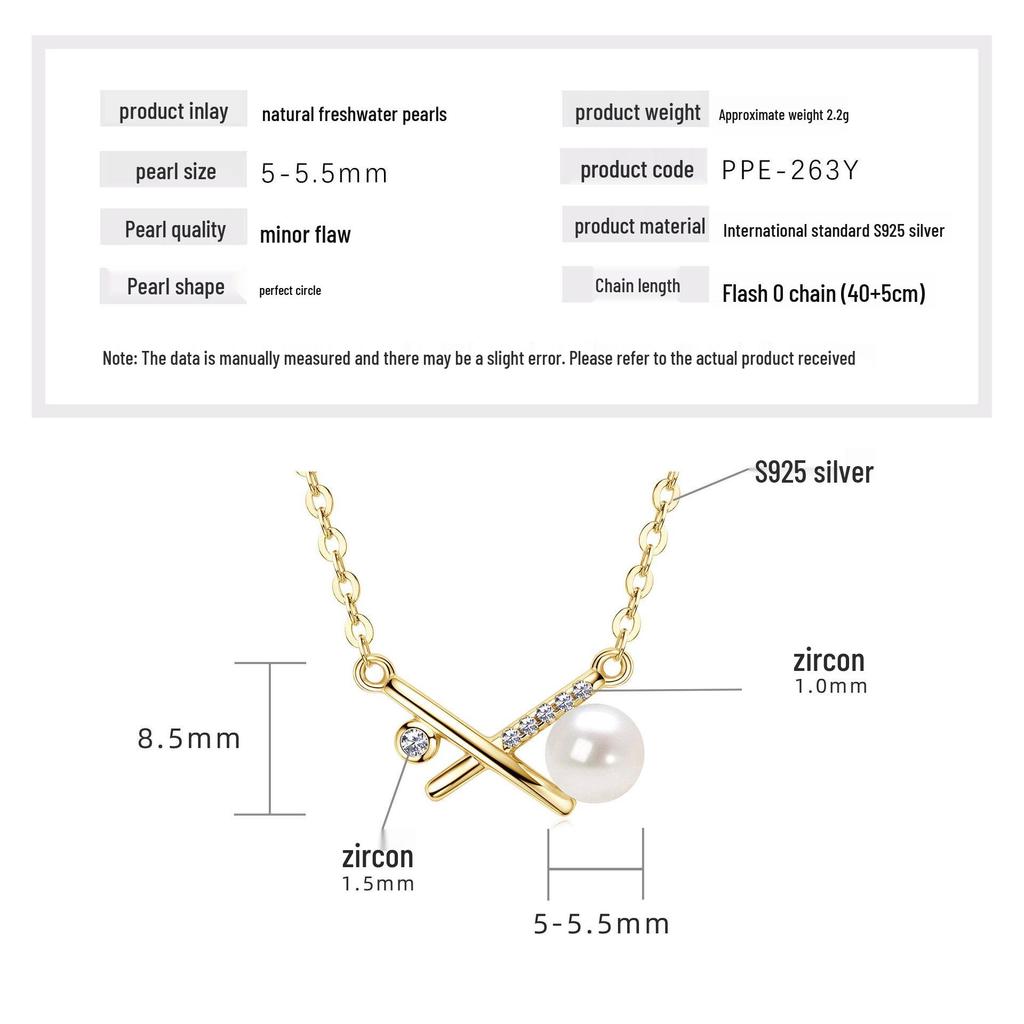 Freshwater Pearl & Diamond-Set Silver Pendant Necklace for Women