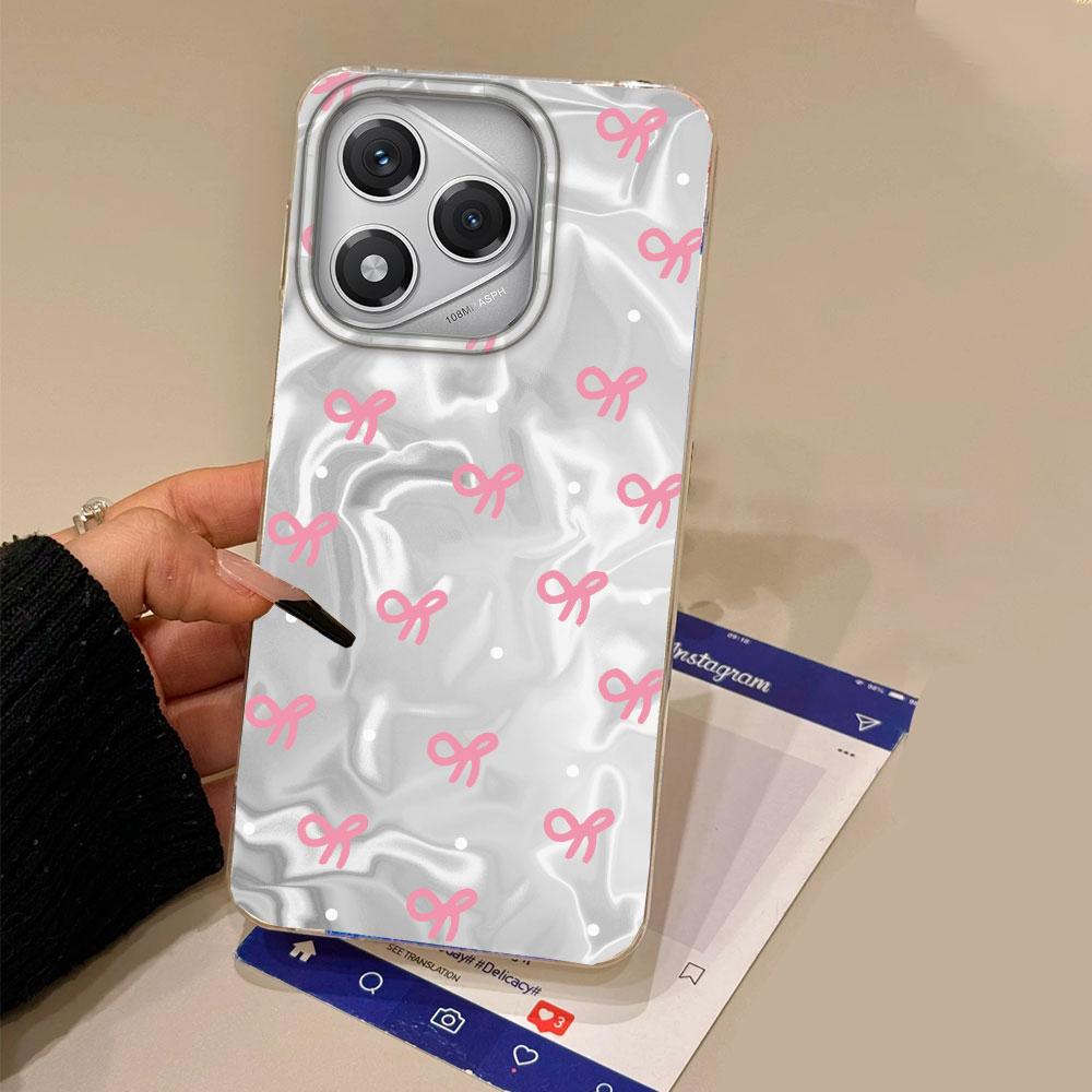 Circular Dots Black Bow Women Girls Phone Case for Honor 400 200 90 Smart Pro Magic7 6 5 70 Lite X9a X9c X8b X8a X8c X7c Cover