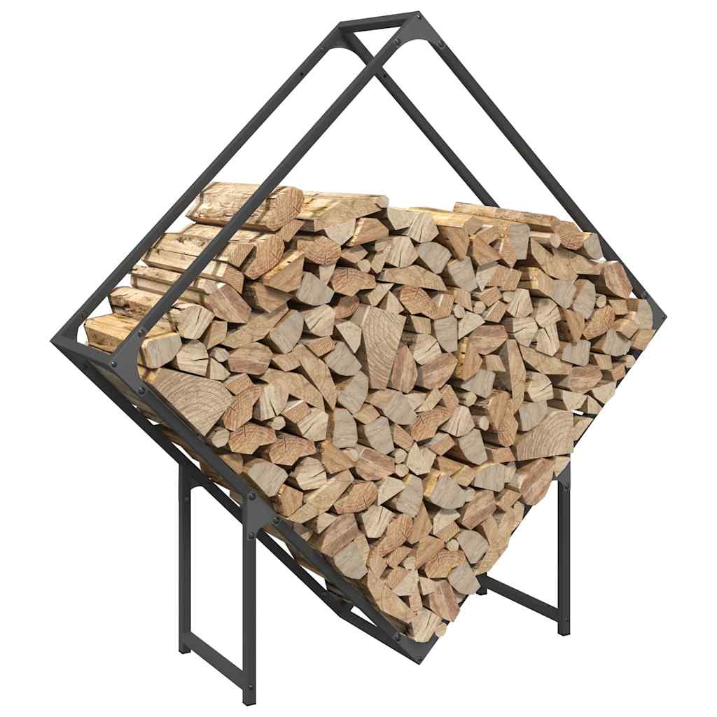 Firewood Rack Black 100 x 25 x 100 cm Cold Rolled Steel