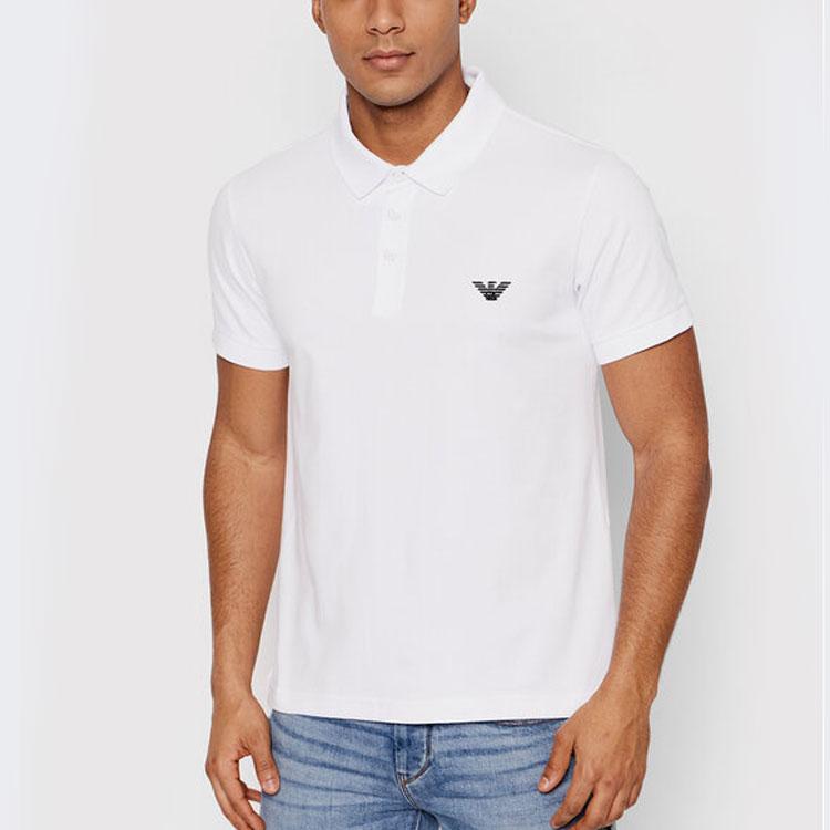 Emporio Armani Ss22 Eagle Logo Embroidered Solid Color Short Sleeve Polo Shirt Men polo shirts White 211804-2R461-00010
