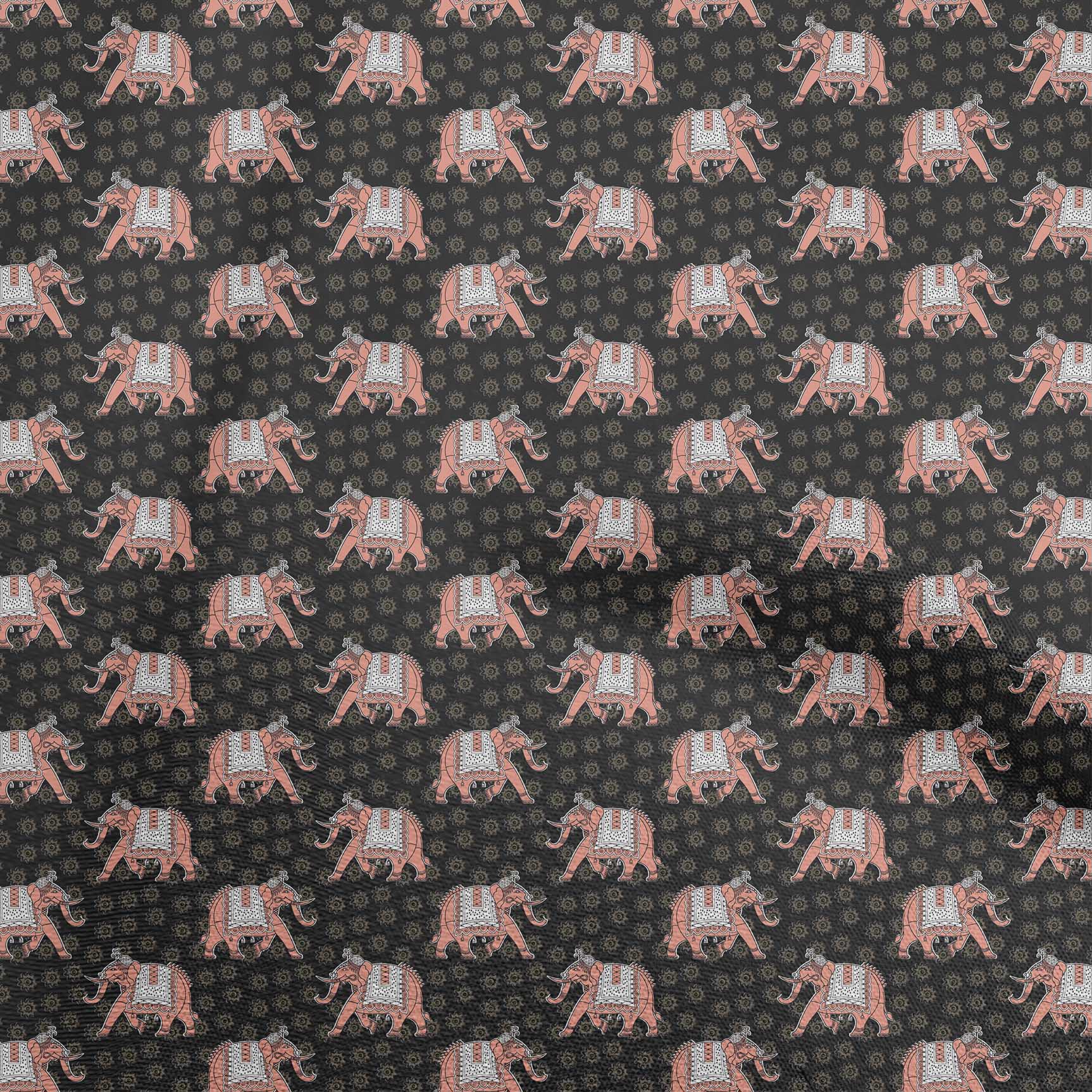 

OneOone Cotton Flex Brown Fabric Elephant Craft Projects Decor Fabric Printed By The Yard 40 дюймів 42 Inch Wide - Viscose Chiffon білий