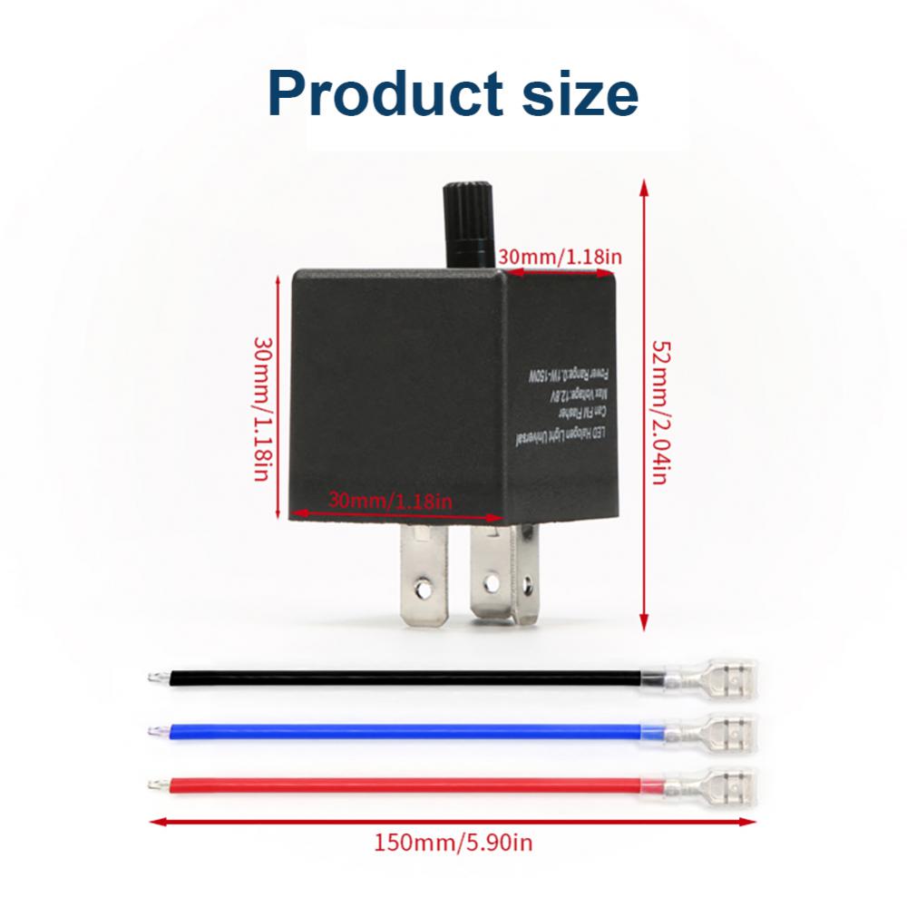 12V 3-PIN Adjustable LED Flasher Relay High-power Running Turn Signal Flashing Relay  Universal  Automotive  Accessories