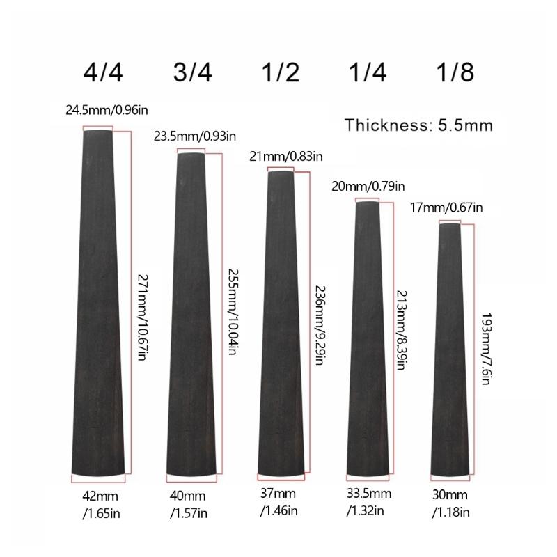 Snadno udržovatelný ebenový hmatník houslí Část pro opravu houslí Vhodná pro různé modely pro zlepšenou projekci zvuku