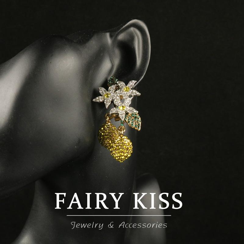 Fashion Flower Water Drop Inlaid with Diamond Earrings, Women's High-end Versatile Earrings 925 Silver Needles