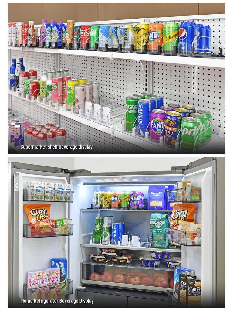 E-Type Automatic Beverage Shelf Organizer and Pusher for Supermarkets and Refrigerators