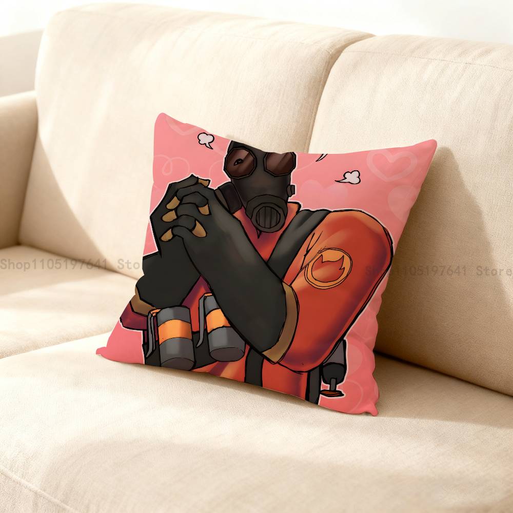 T-Team Fortress Tf2 Pyro Kissenbezug Kissenhülle Heimdekoration Geburtstagsgeschenk Kissenbezug