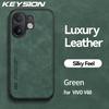 KEYSION Luxury Retro PU Leather Phone Case for VIVO V60 Soft Silicone+PC Shockproof Phone Back Cover for VIVO V60 5G