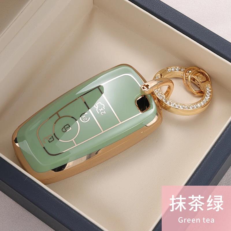 Styling Mouldings Car Key Case Cover Protect Shell Bag For Ford Fusion Mustang Explorer F150 F250 F350 EcoSport Edge S-MAX Range