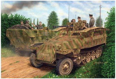 Dragon WWII German Armored Engineer Vehicle 2in1 Kit Plastic Model DR7605 1/72 Sd.Kfz.251/7 Ausf.D