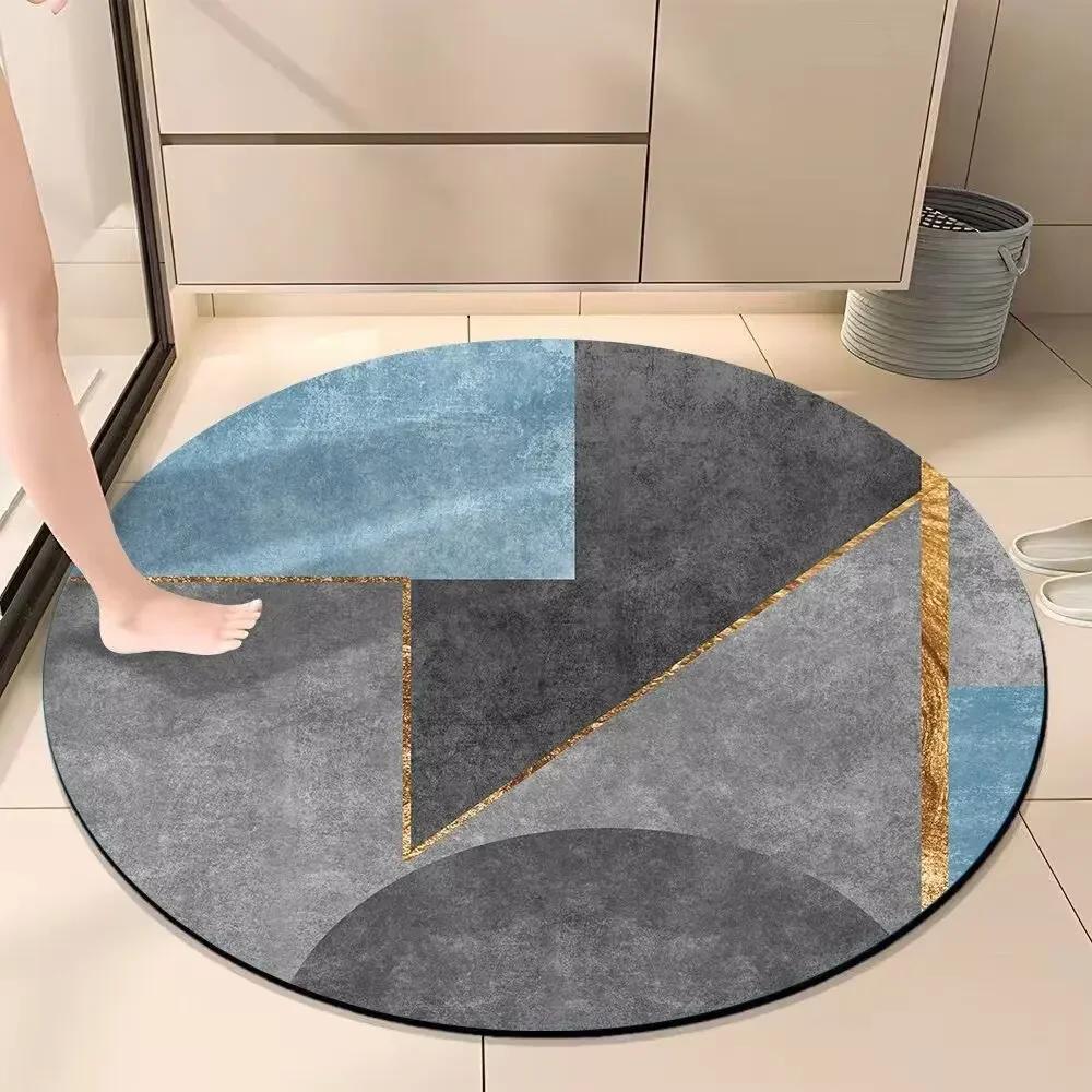 Nordic Light Luxury Round Carpets Modern Living Room Decoration Rugs Large Area Bedroom Decor Bedside Carpet Washroom Floor Mat