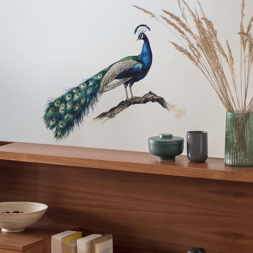 Elegant Peacock Bedroom Living Room Study Home Background Beautification and Decoration Wall Stickers