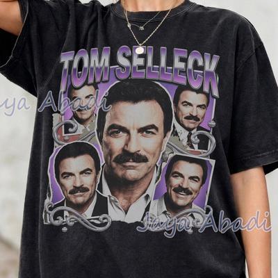 Tom Selleck 90er Bootleg T-Shirt – Vintage Streetwear Grafik-T-Shirt, Abgenutztes Grunge-Shirt