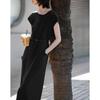 Elegant Summer Cap-Sleeve Cinch-Waist Dress