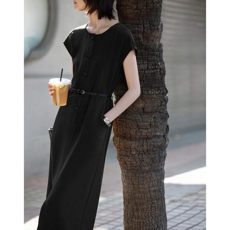 Elegant Summer Cap-Sleeve Cinch-Waist Dress