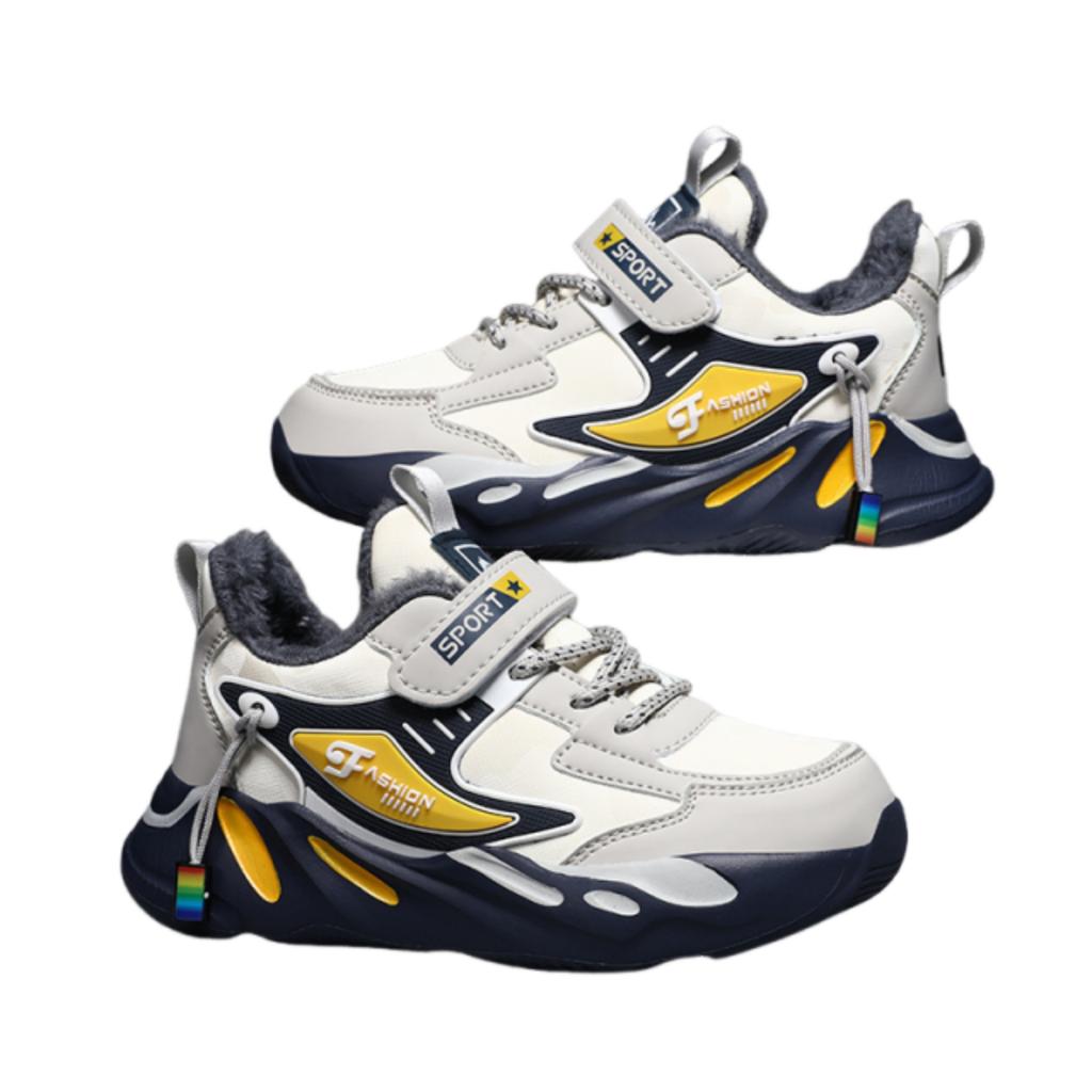 Children's Fleece Lined Running Shoes Lightweight Breathable Athletic Sneakers Durable Non-Slip Sole Comfortable Fit for Kids Outdoors