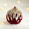 Glitter Christmas Hanging Balls Set Flocked Xmas Tree Ornaments  Home New Year Gift