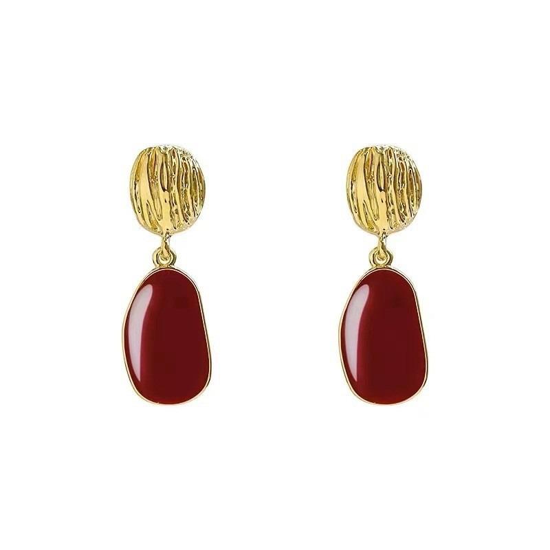 New Fashion Statement Earrings Pink Green White Red Geometric Drop Earrings for Women Punk Metal Earring Trendy Jewelry Elegant