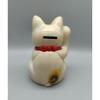 Used Vintage Maneki-neko (beckoning cat) piggy bank, approx. 21.5cm tall, early Showa period, for luck and fortune, money-attracting lucky charm.