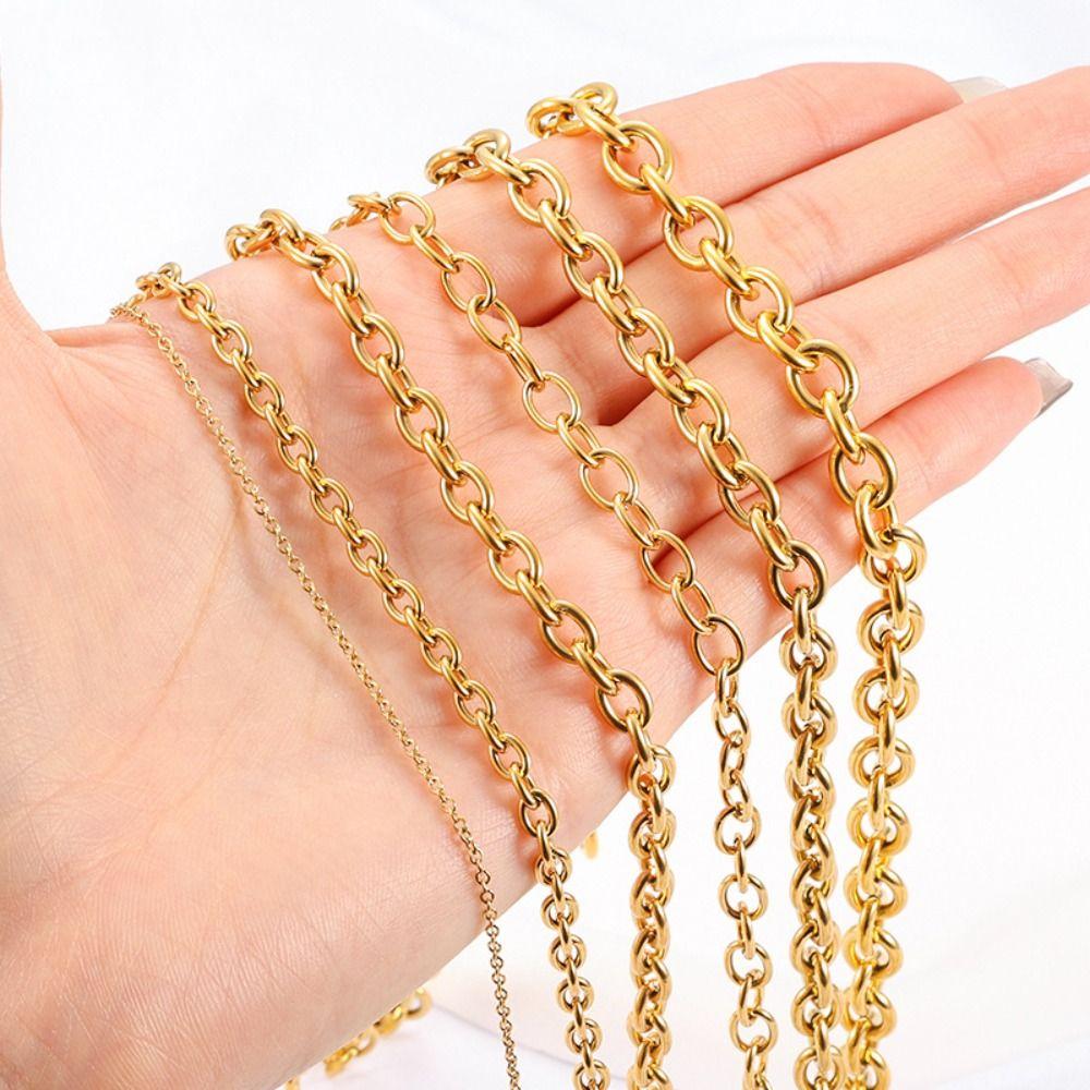 Gold Silver Cross Flat Chains DIY Jewelry Findings Jewelry Link Chains Bracelet Accessories