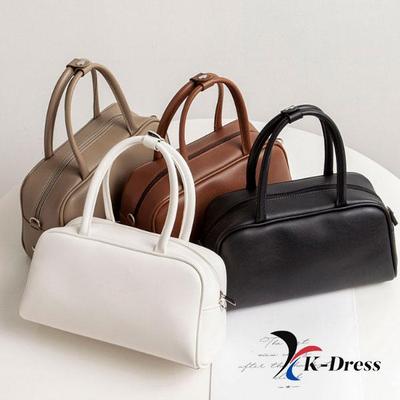 Top Handle Simple Pocket Cross Tote Bag (4 Colors)