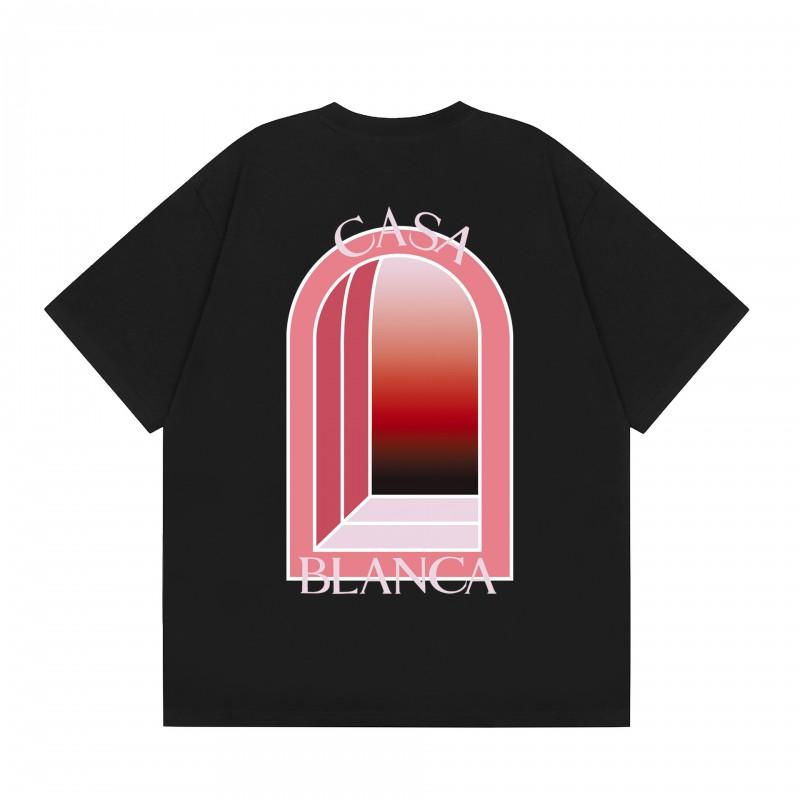 2026 Casablanca Print Loose Fit Cotton T-Shirt Men Youth Casual Wear