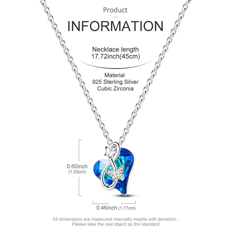 New Copper Necklace Zircon Heart Interlocking Pendant Necklace For Women Wedding Birthday Party Jewelry Gifts
