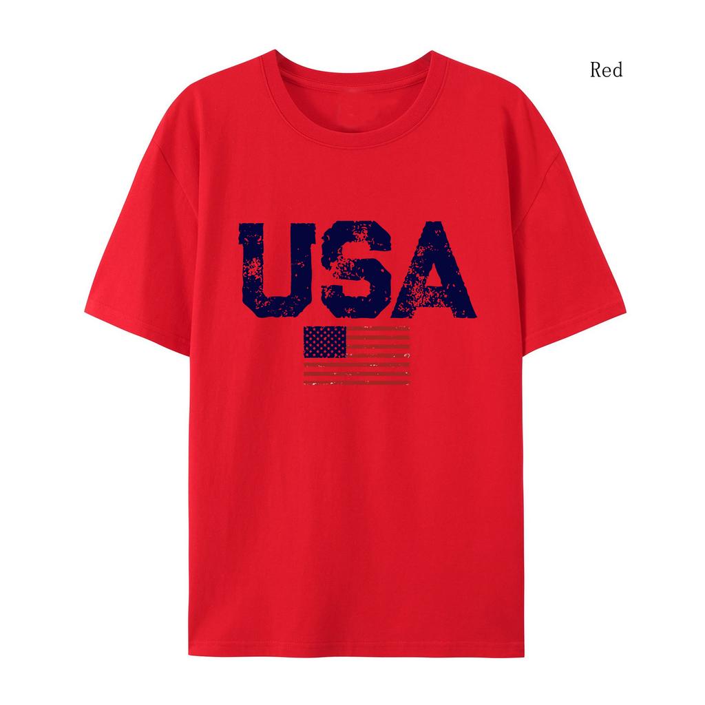 Usa Letters American Flag Stars And Stripes Mens T-shirt  Clothing Loose T-shirt Autumn Pullover Hoodies Casual T-shirt