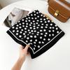 Herringbone Polka Dot Simple Small Square Scarf Classic Fashion Versatile Silk Scarf Scarf Shawl Black and White Wholesale