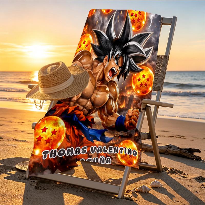 DRAGON BALL Print Beach Towel Design, Soft, Lightweight. for Home Bathroom, Spa, Pool, Yoga, Surfing, Camping, Gift for Family, Friend