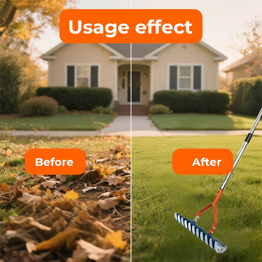 Detachable Lawn Rake Thatch Rake for Lawn Care Dethatching Rake Garden Leaf Rake Soil Cultivator Lawn Grass Rake Aerator Tool