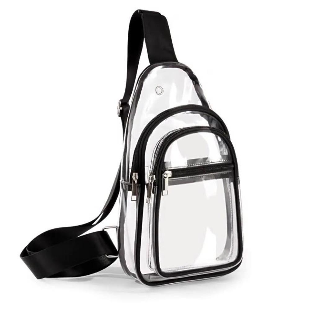 Large Capacity Clear Chest Bag Lightweight PVC Shoulder Bag Transparent Crossbody  Bag  Women