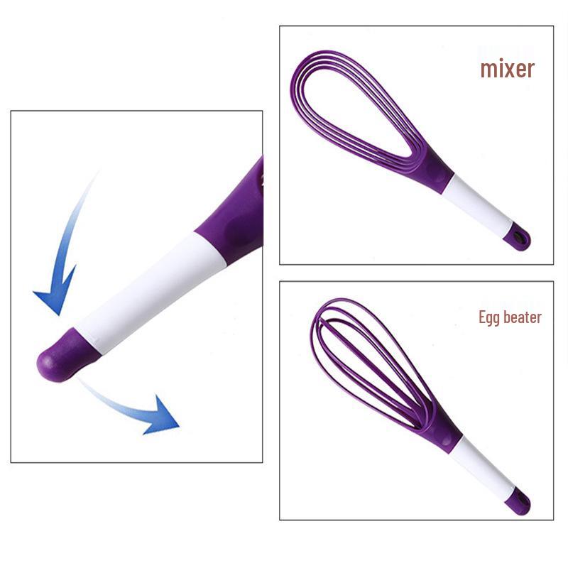 Multifunctional Manual Rotating Whisk with Folding Storage