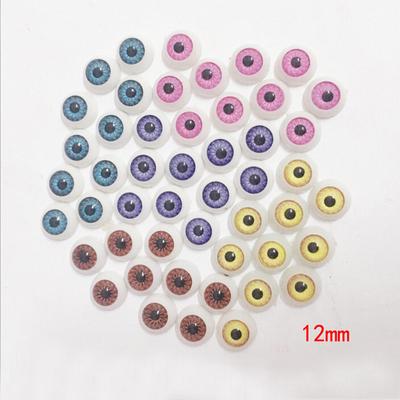 1 Pair/Set 12Mm Doll Eyeballs Half Round Acrylic Eyes For Diy Doll Bear Crafts