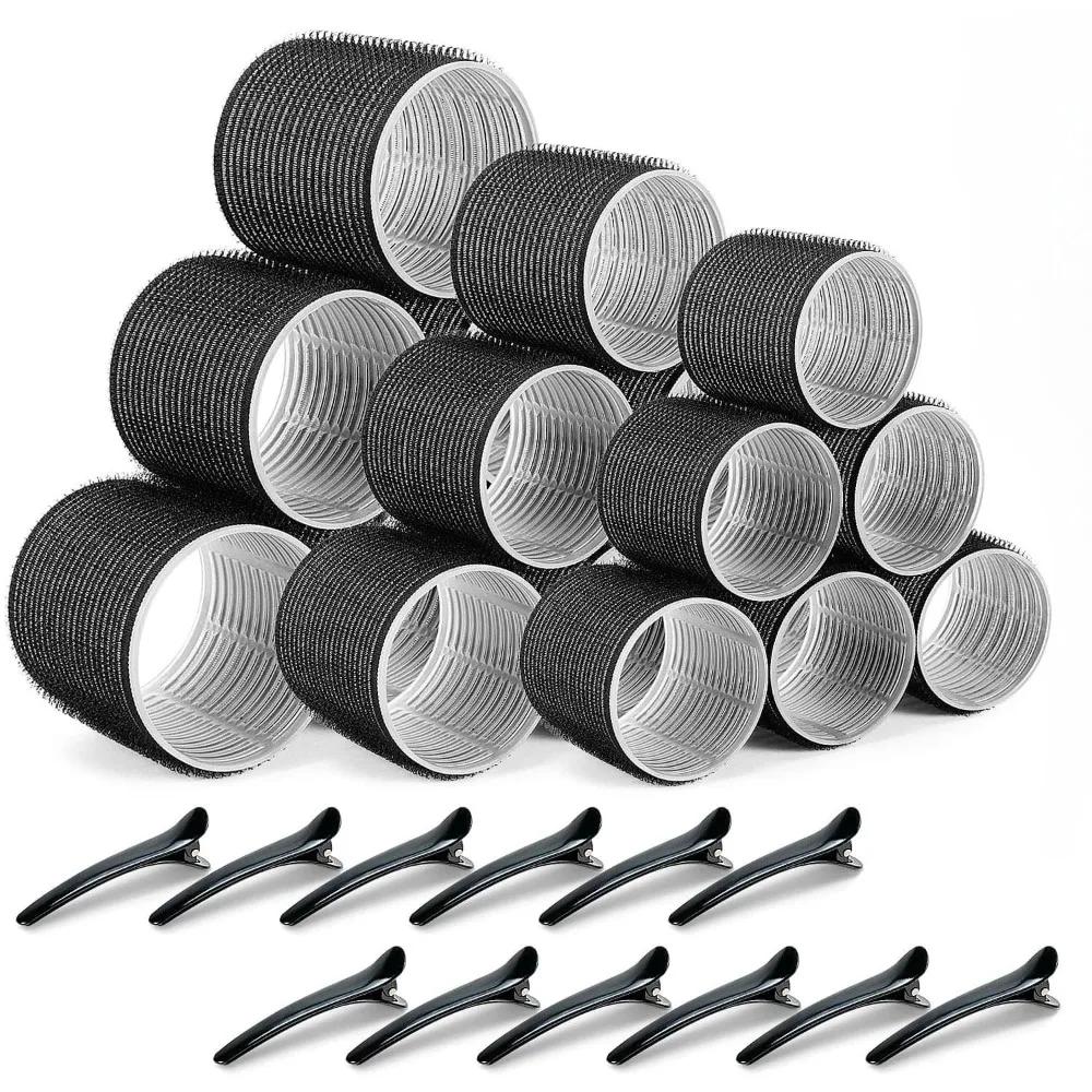 30PCS Heatless Hair Styling Kit Self-Grip Rollers 18Pcs Hair Rollers & 12Pcs Clips DIY Easy To Use Hair Care Beauty Tools