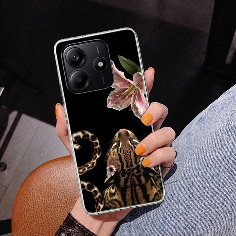 Pink Leopard Print Phone Case For Xiaomi Redmi Note 15 14 13 12S 12 11 Pro Plus 14S 11S 11E 10 10S 11T 5G Personalized Cover Red