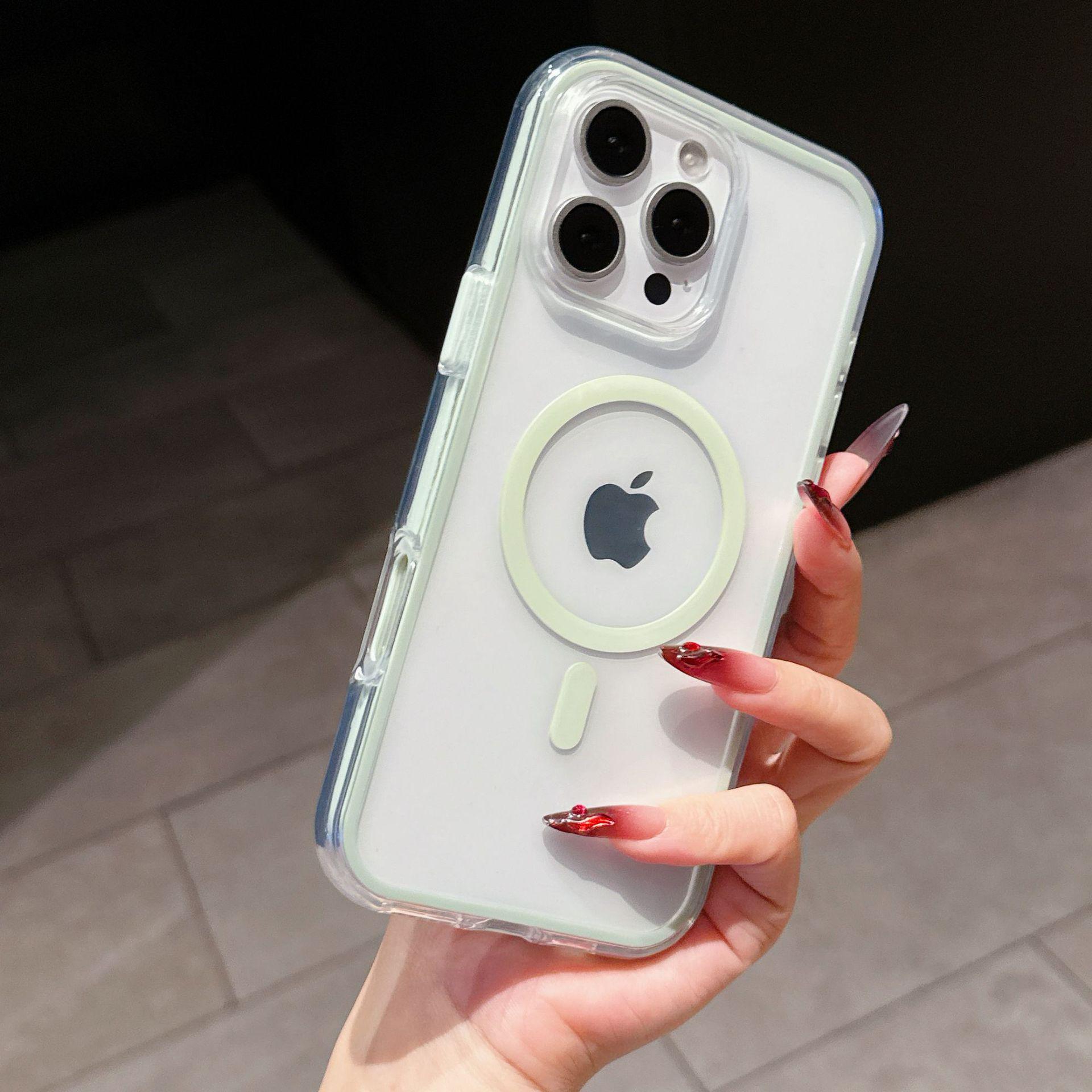 Magnetic iPhone 16/15 Pro Max Full Coverage Transparent Airbag Case iPhone 15 Pro Max