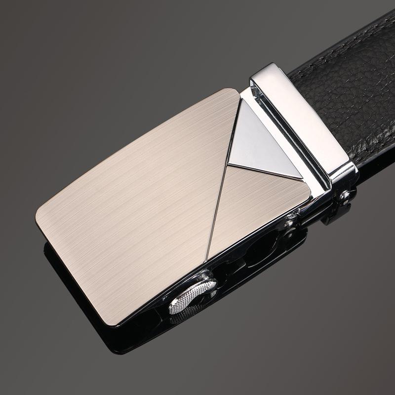 Open Edge Cowhide Belt Men's Real Cowhide Business and Casual Automatic Buckle Belt