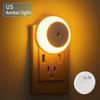 LED Night Light Smart Night Sensor Round Plug In Wall Night Lamp Home Bathroom Kitchen Hallway Staireway Bedroom Nightlight