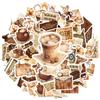 35pcs-50pcs Retro Music Stickers Warm Travel Stationery Stickers Vintage Stickers For Notebook Luggage Mobile Phone Cup Guitar