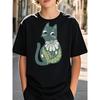 European Sizes T - Shirt Boys Clothing Casual Trendy Floral Cat Graphic Kids Wear for Boys