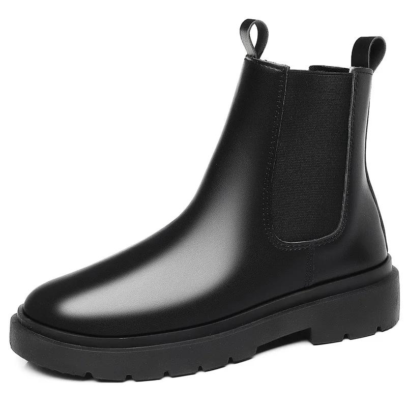 Herren Herbst Chelsea Boots Outdoor High Top Modeschuhe Britischer Stil vielseitige Mid Top Stiefel Lässige bequeme Herrenschuhe