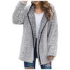 Casual Solid Color Lapel Hooded Long-Sleeved Plush Sweater