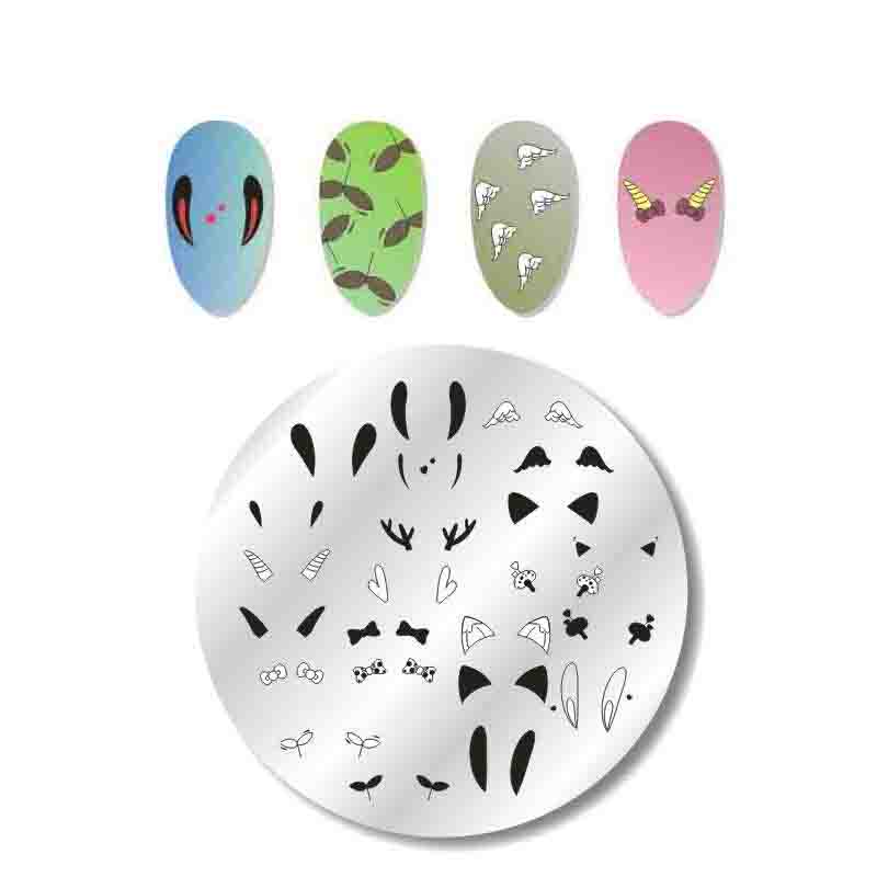 6*12CM Nail Stamping Plate Round Rectangle Leopard Stainless Steel Nail Art Image Stamp Stencils